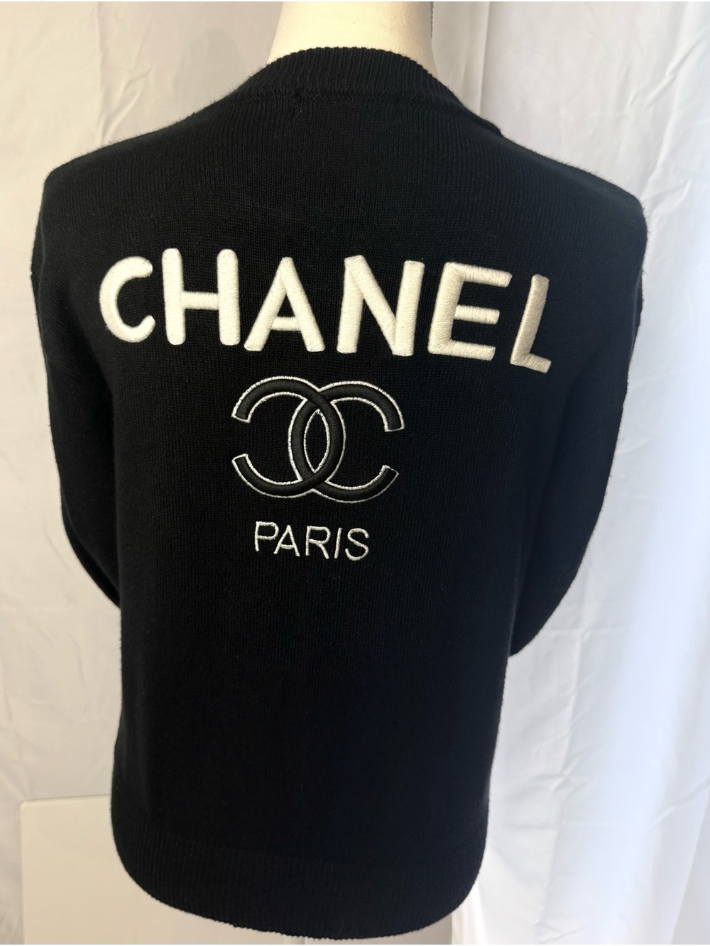 CHANEL wool blend crew-neck sweater